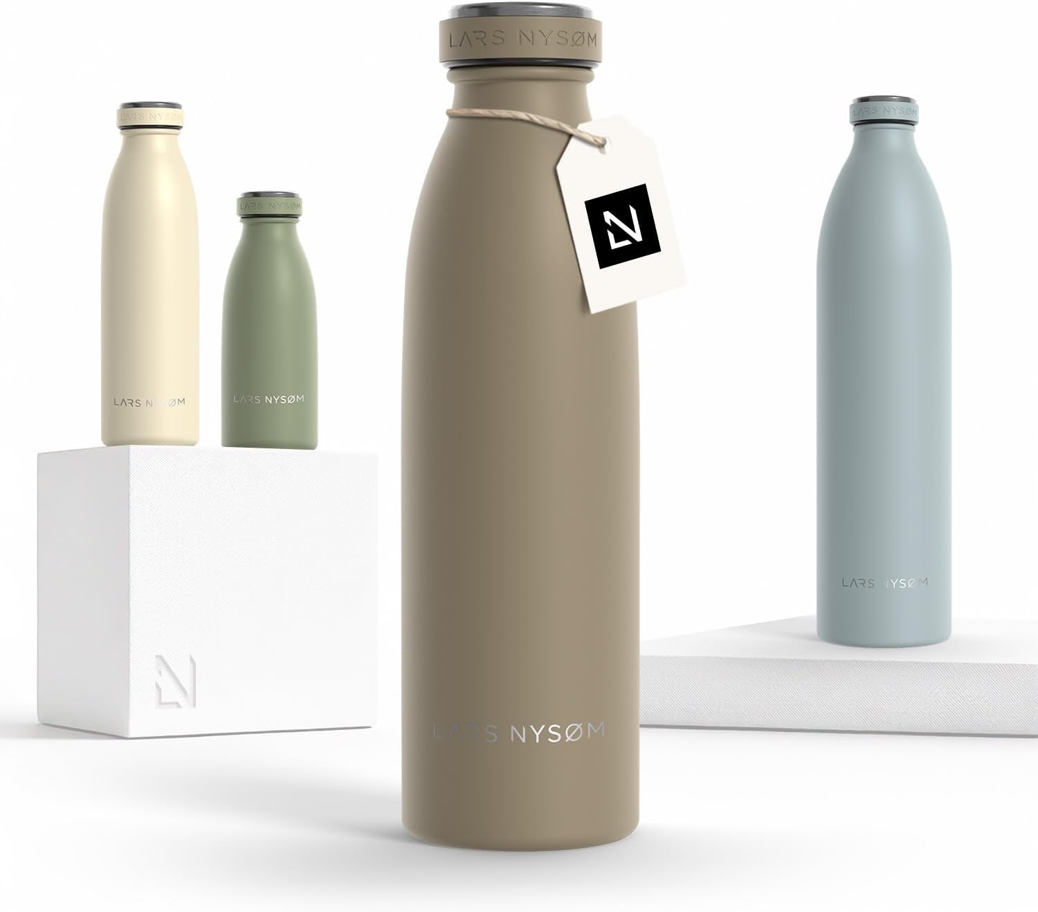 LARS NYSØM Stainless Steel Insulated Water Bottle 12oz 17oz 25oz 34oz 51oz | Insulated Thermo Flask