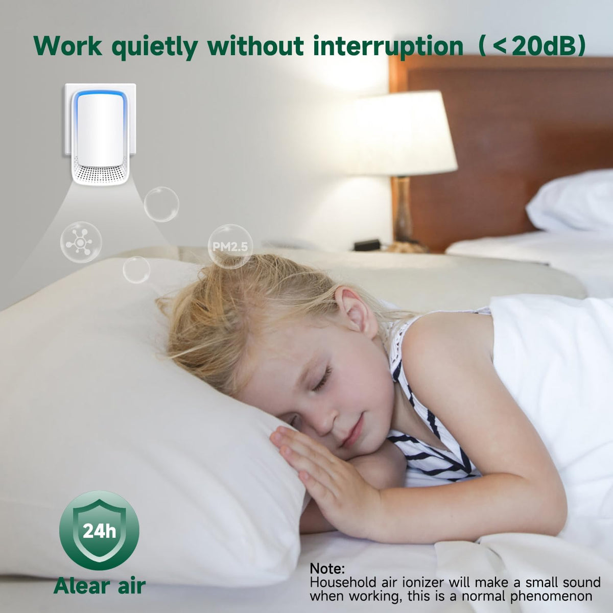 Air Ionizers for Home (3 Pack), Negative Ion Generator, Quiet Air Freshener for Bedroom, Office