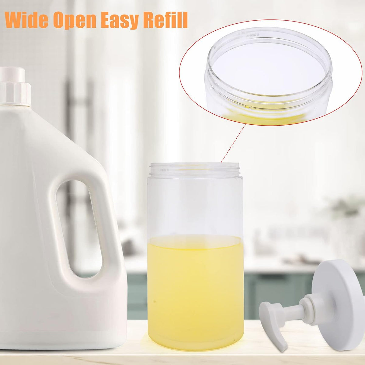 Cosywell Pump Bottle Dispenser Plastic Pump Bottles Refillable Bottles Wide Mouth Jar Style Empty