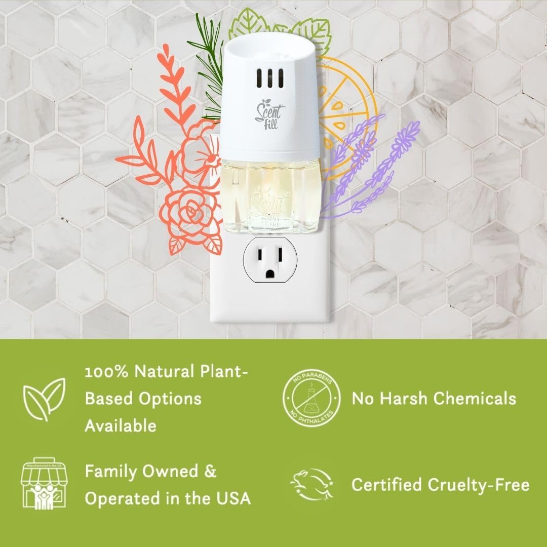 Scent Fill 100% Natural Palo Santo Plug in Air Freshener, Scented Oil Refills, 3 Refills
