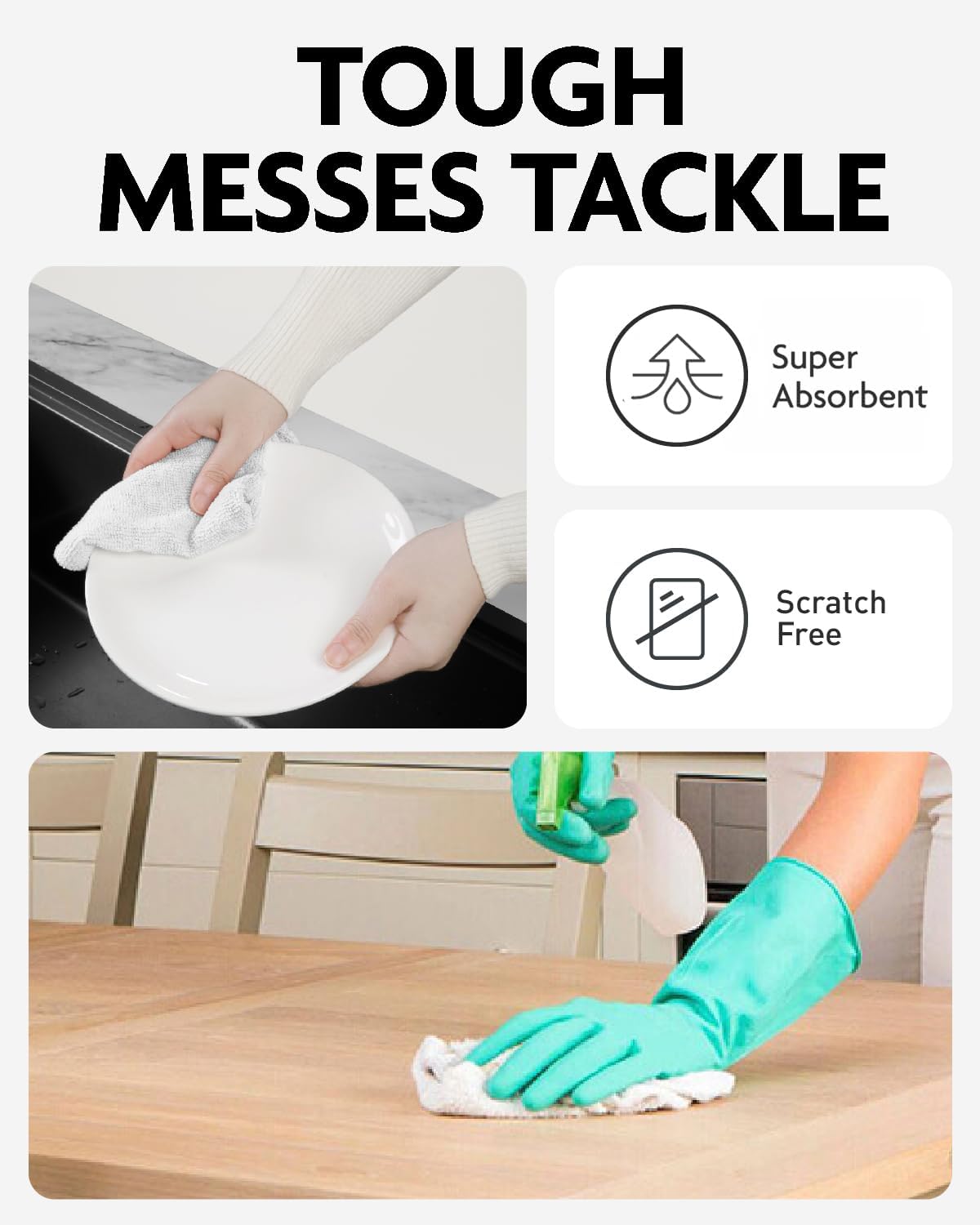 Fantasticlean Microfiber Cleaning Cloth Roll -90 Pack, Tear Away Microfiber Towels, 12" x 12"