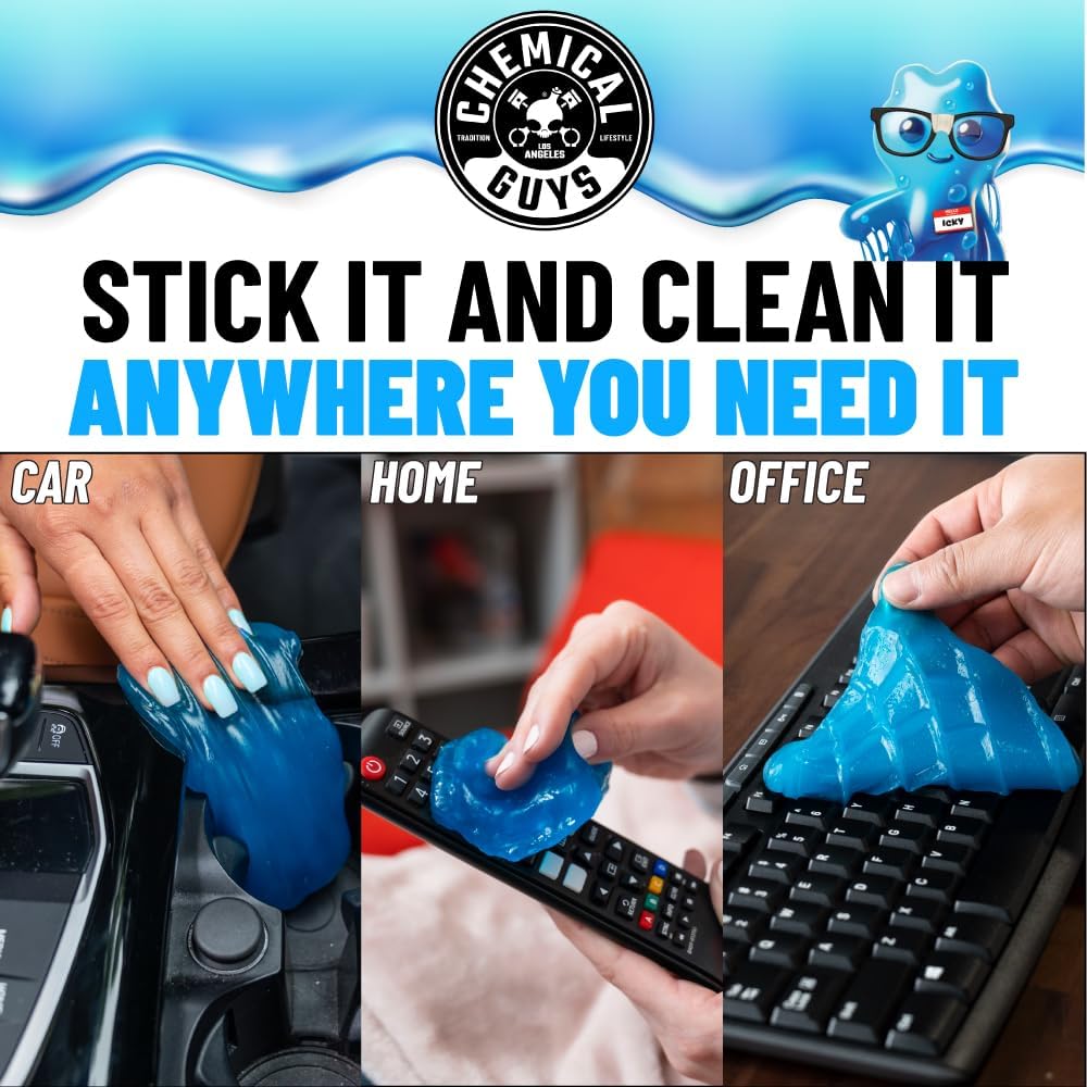 Chemical Guys Sticky Icky Car Cleaning Gel, Green Apple Scent - Detailing Gel for Vents, Keyboards