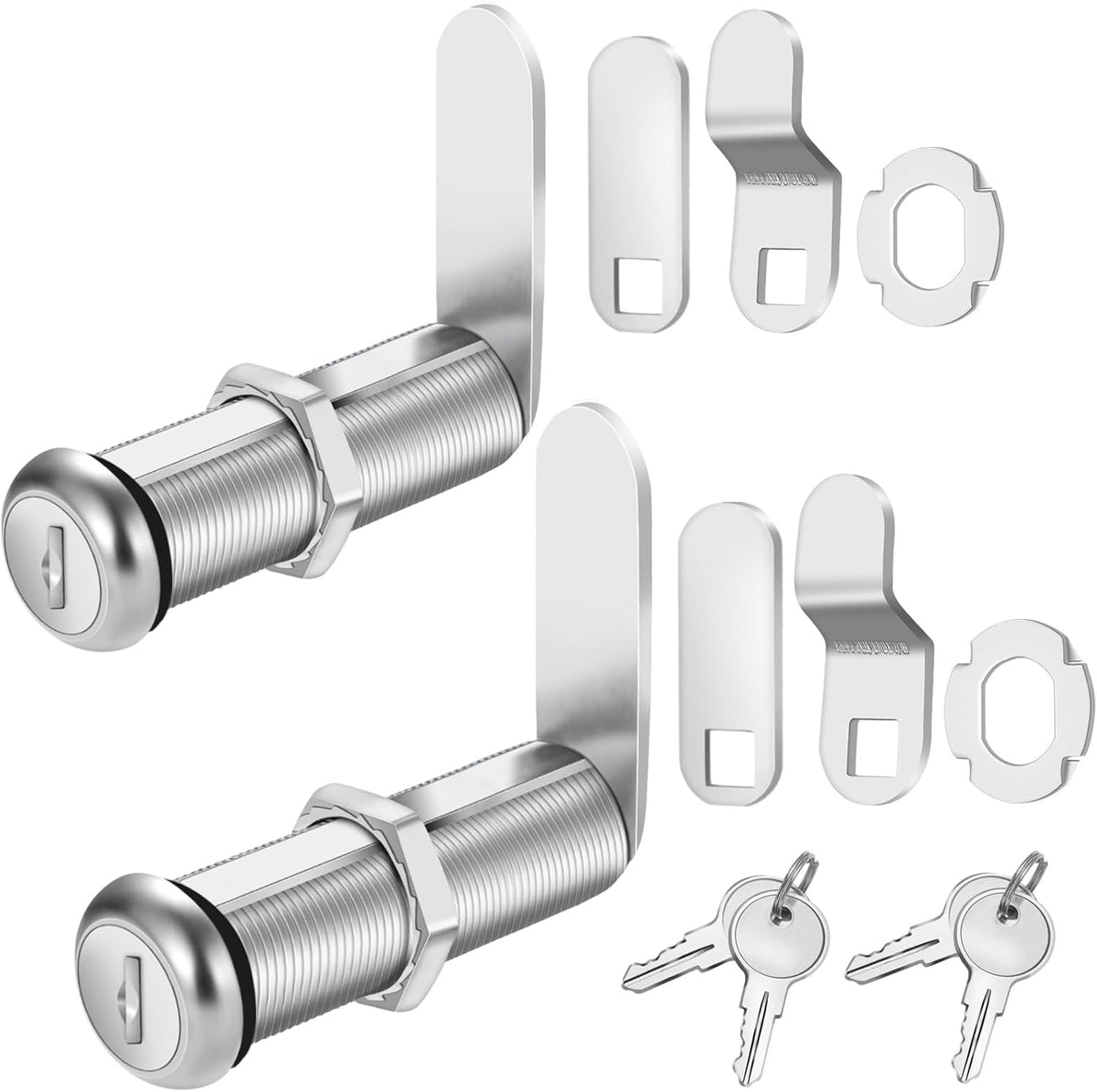 Cabinet Lock with Keys, 2" Extra-Long Cam Locks keyed Alike, 2 Pack Cabinet Cam Lock Set for Thick