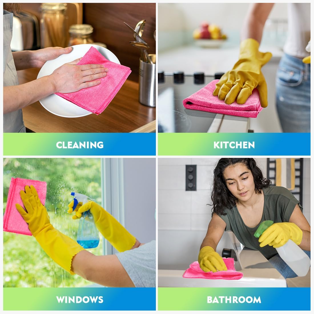 HOMEXCEL Microfiber Cleaning Cloth 20 Pack 11.5 x 11.5 Inch Microfiber Towels for Cars Ultra