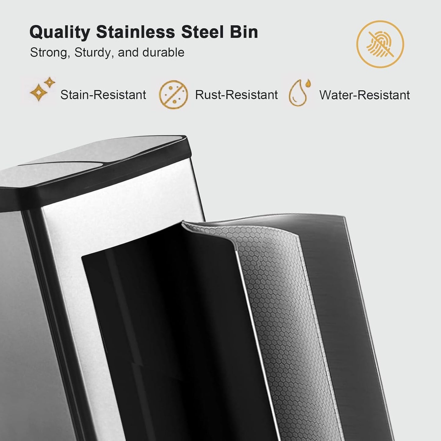 Dual Trash Can, 60 Liter/16 Gallon Dual Bin Trash Can with Lids, Trash and Recycling Bin Combo