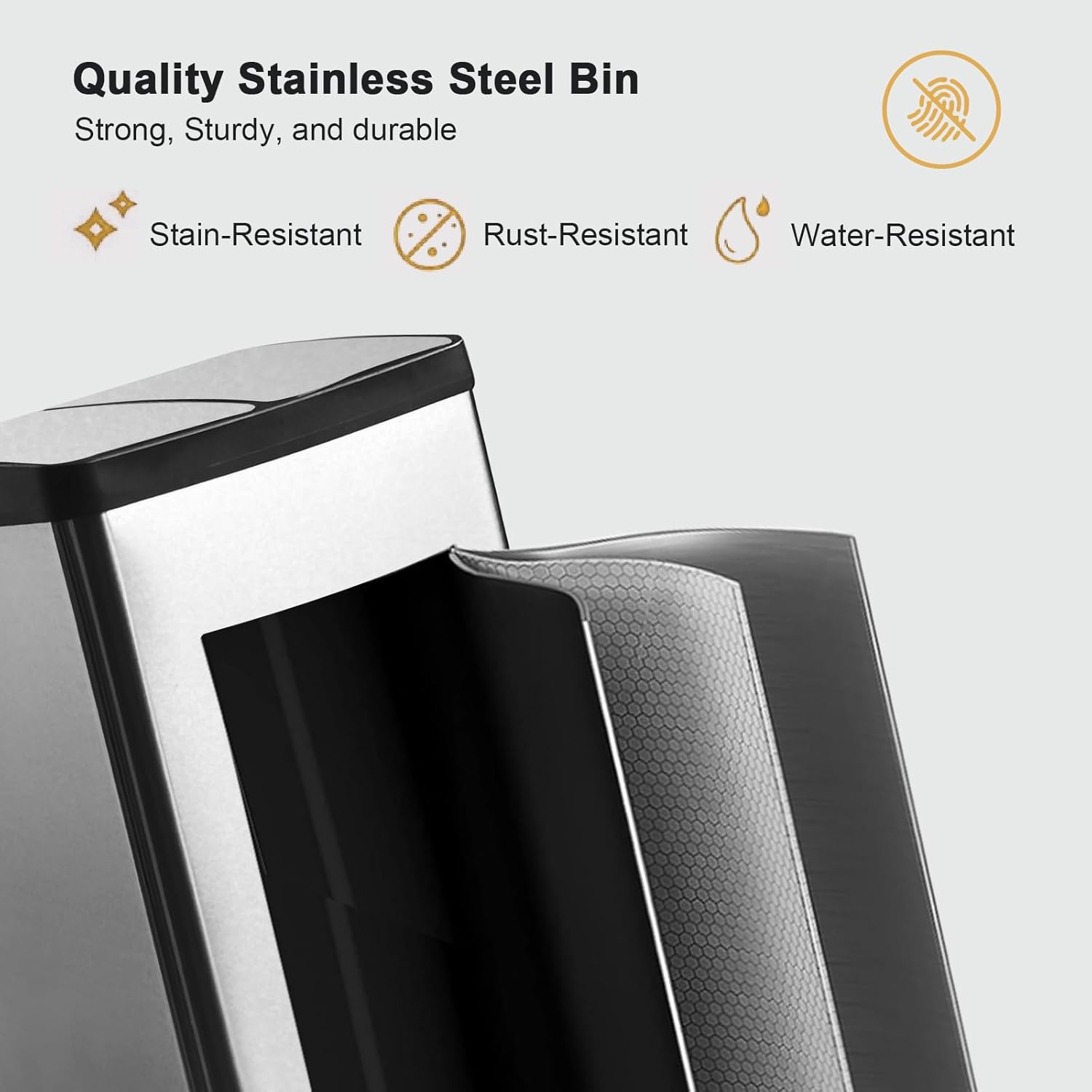 Dual Trash Can, 60 Liter/16 Gallon Dual Bin Trash Can with Lids, Trash and Recycling Bin Combo