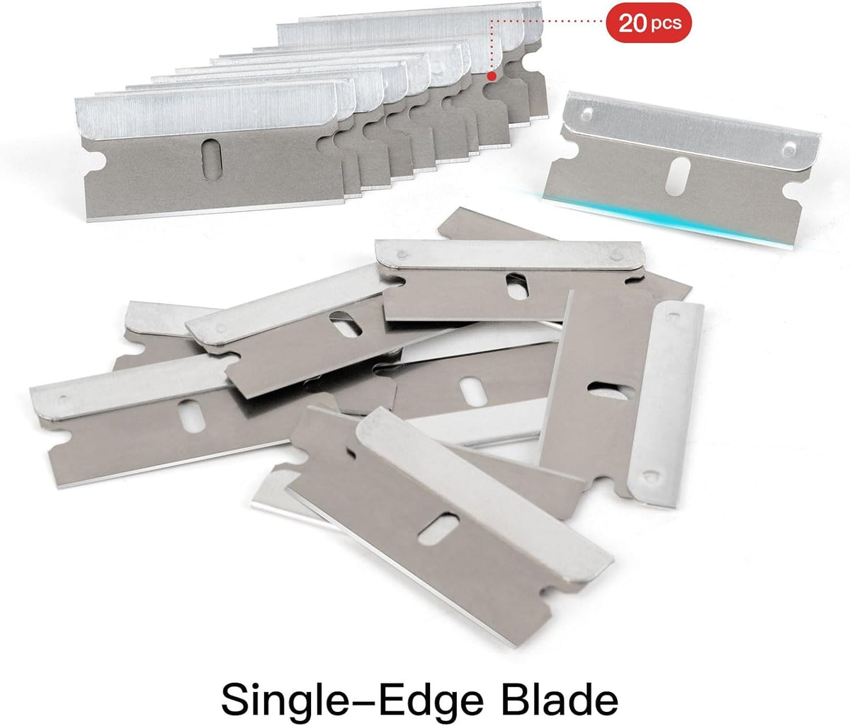 NEWISHTOOL Long Handle Scraper Tool Kit includes 2 Pcs Razor Blade Scraper and 20 PCS 1.5 inch