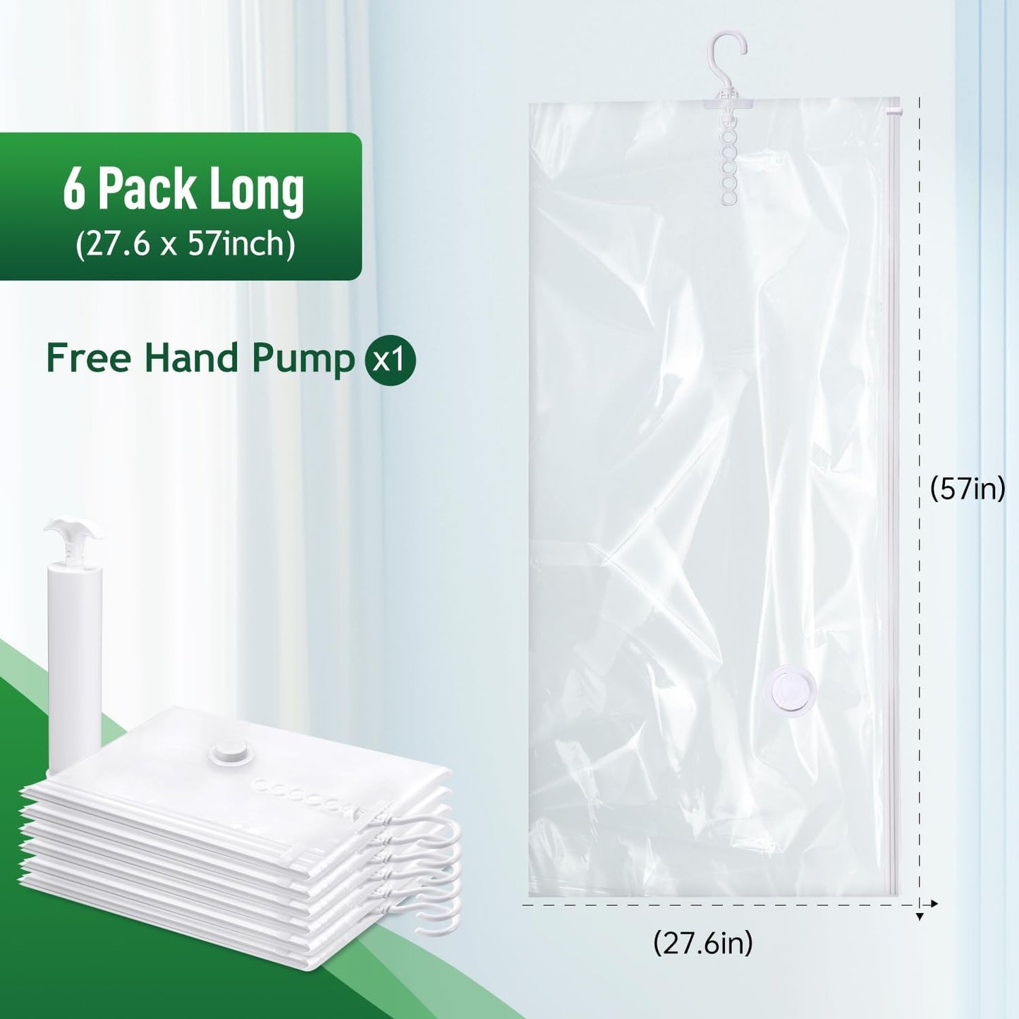 Hanging Vacuum Storage Bags For Clothes With Hand Pump,Coat Storage Bag Hanging,Vacuum Bags For