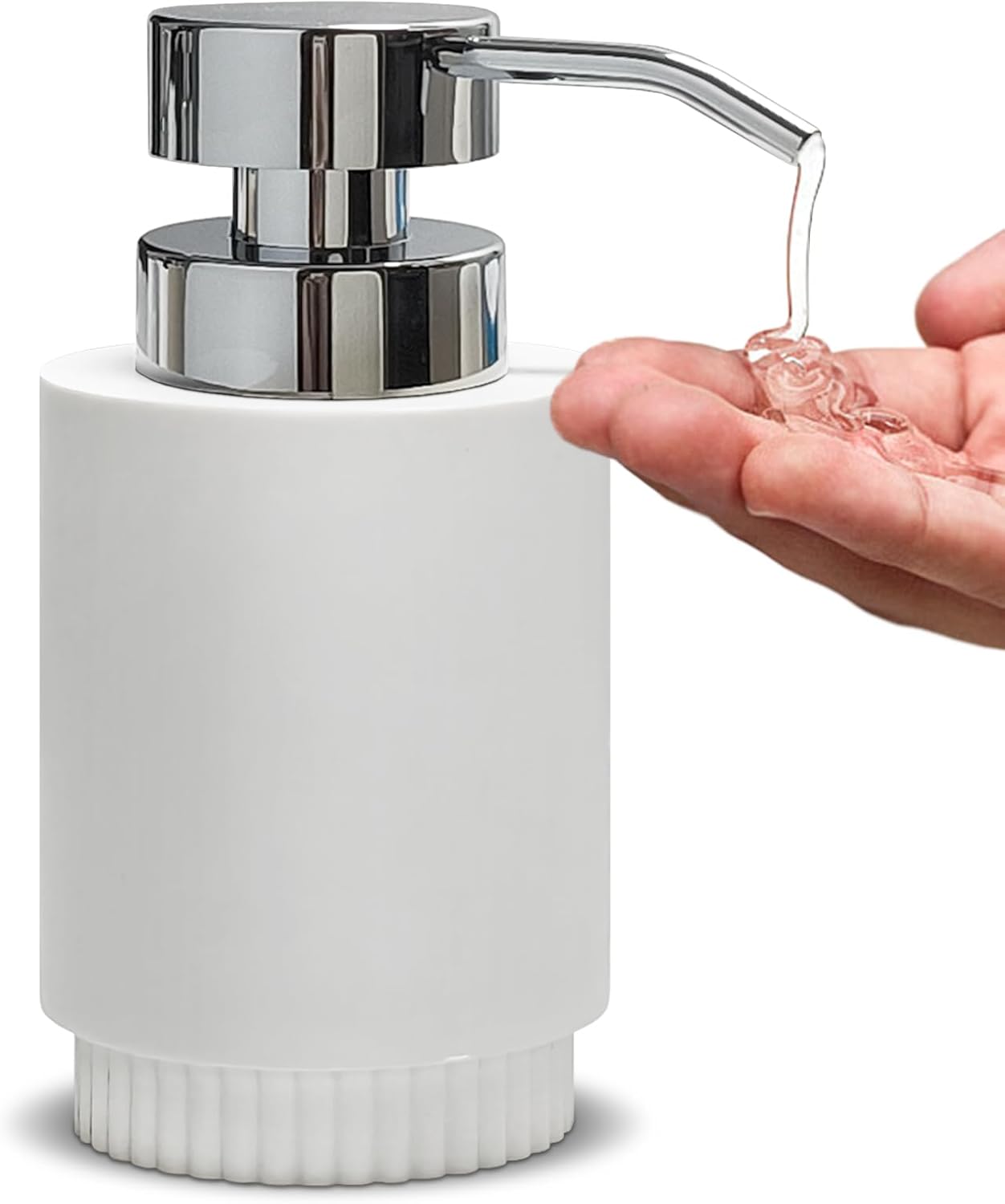Resin Soap Dispenser for Bathroom, Hand Lotion Liquid Dispenser Easy-to-Press with Reusable Plastic