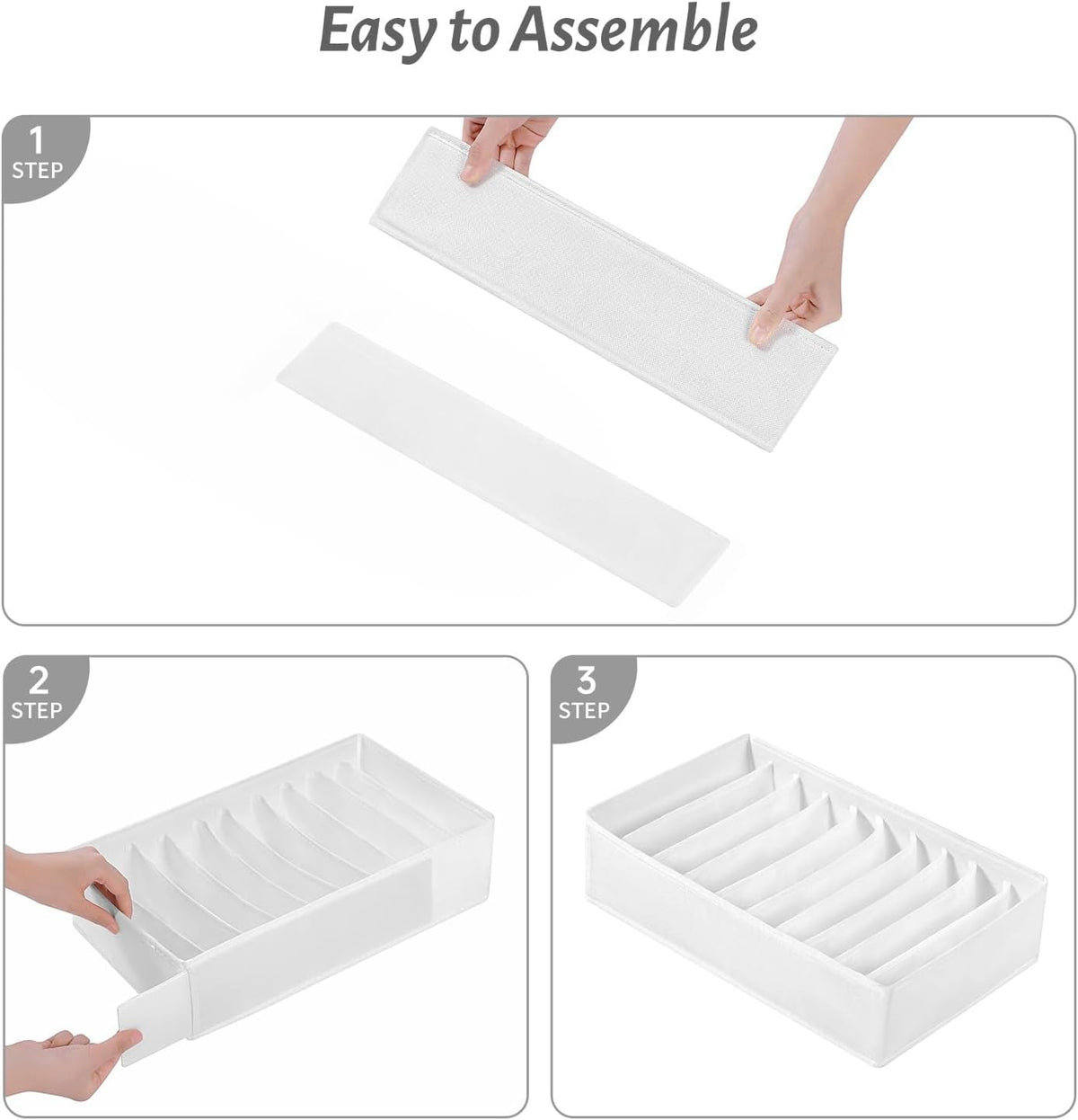 4 Packs T-shirt Drawer Organizers for Clothing,10 Grids Compartment Wardrobe Storage Box, Clothes