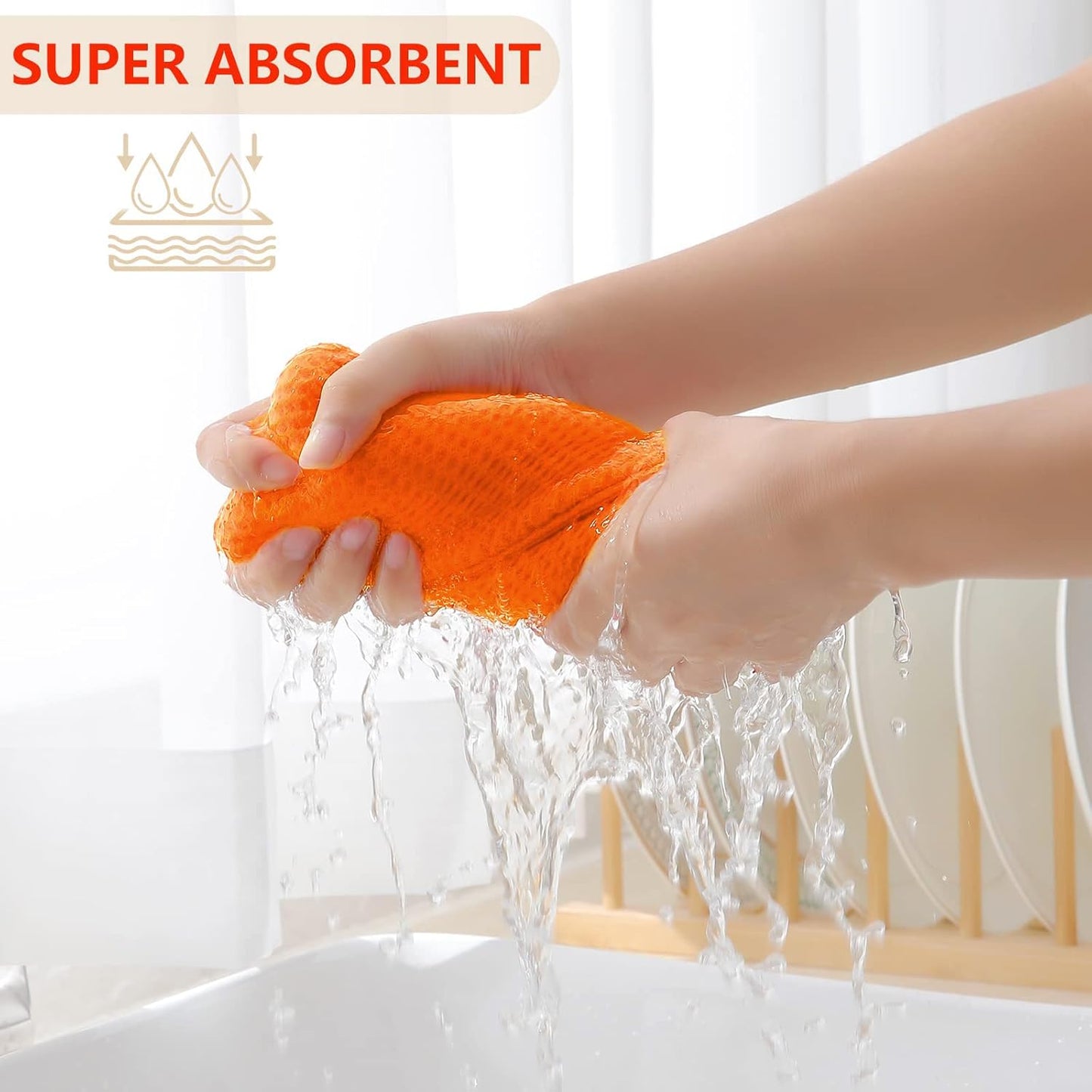 Homaxy 100% Cotton Waffle Weave Kitchen Dish Cloths, Ultra Soft Absorbent Quick Drying Dish Towels