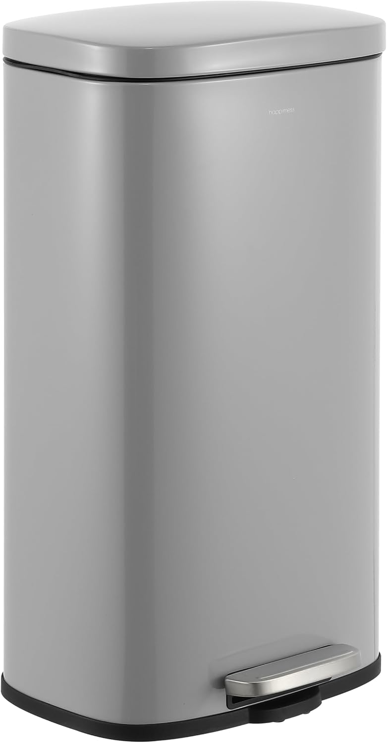 happimess HPM1011D Curtis 8-Gallon Step-Open Trash Can, Fingerprint Resistant, Modern, Minimalistic