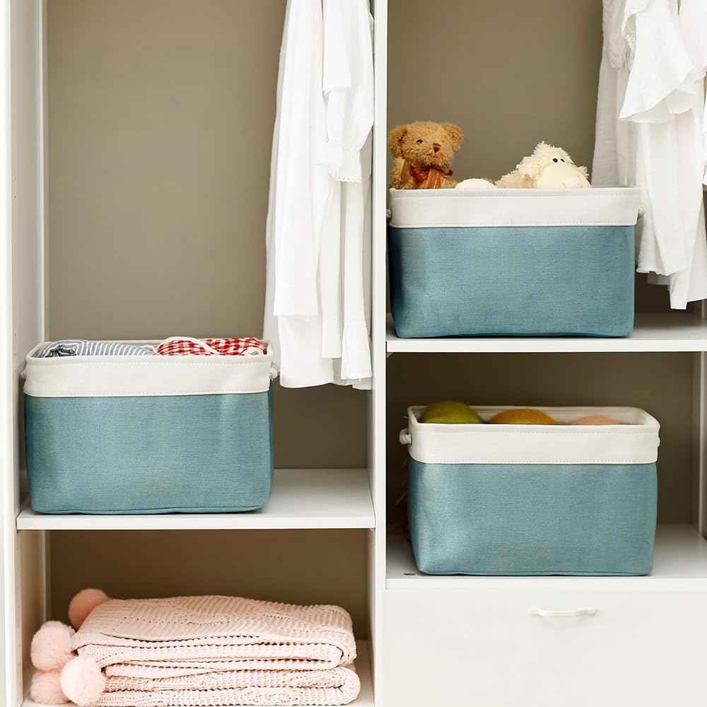 TheWarmHome Organization and Storage basket for Organizing - 3 Pack 16x12x12 inch Cube Storage Bin