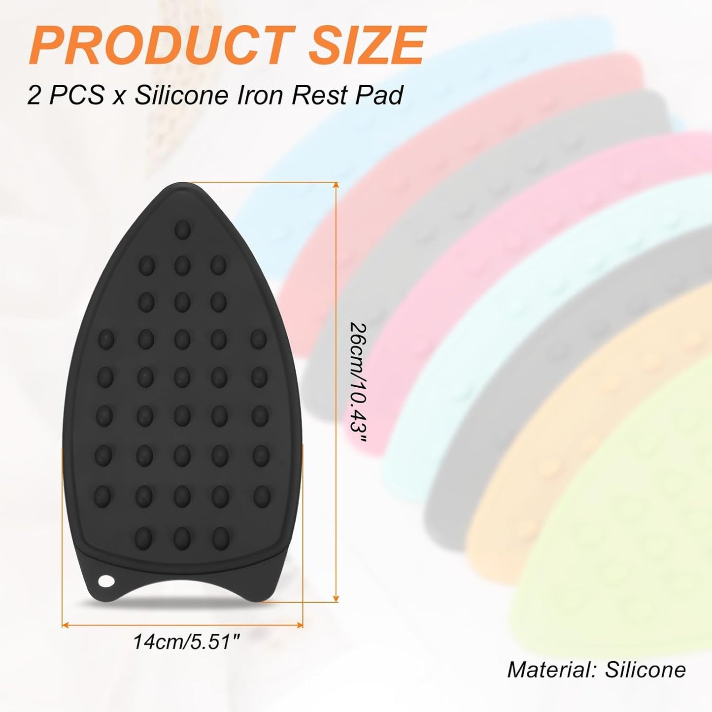 PATIKIL Silicone Iron Rest Pad, 2 Pcs Multipurpose Hot Heat Resistant Iron Rest Plate Protective