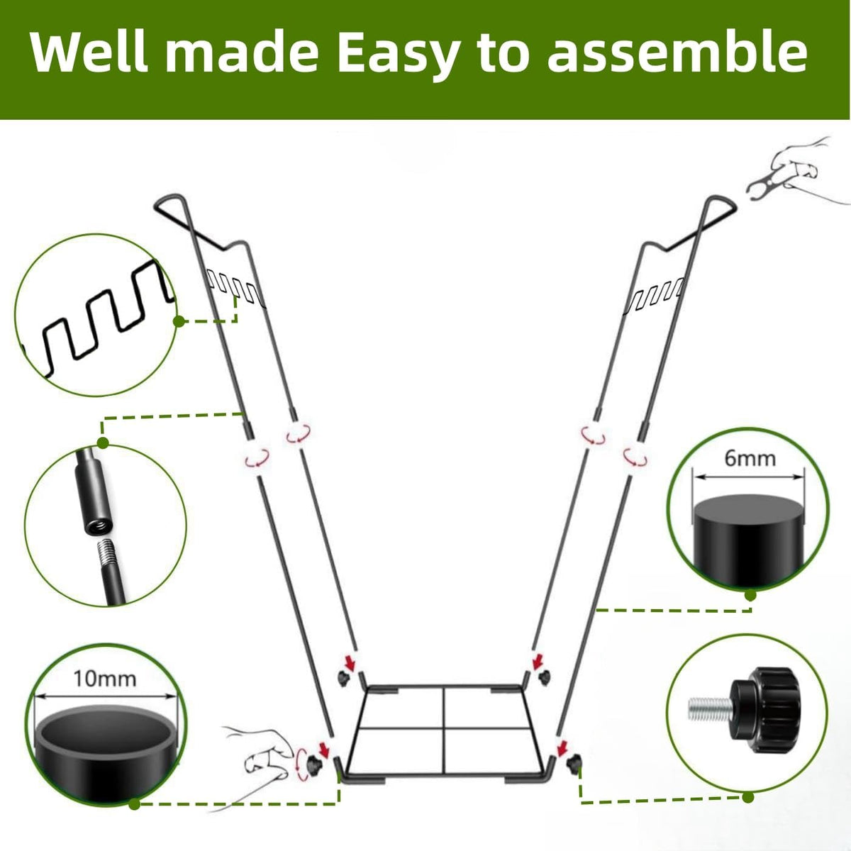 Garden Trash Bag Holder - Outdoor Leaf Bag Support Stand Multi-Use Metal Garbage Bag Holder Frame