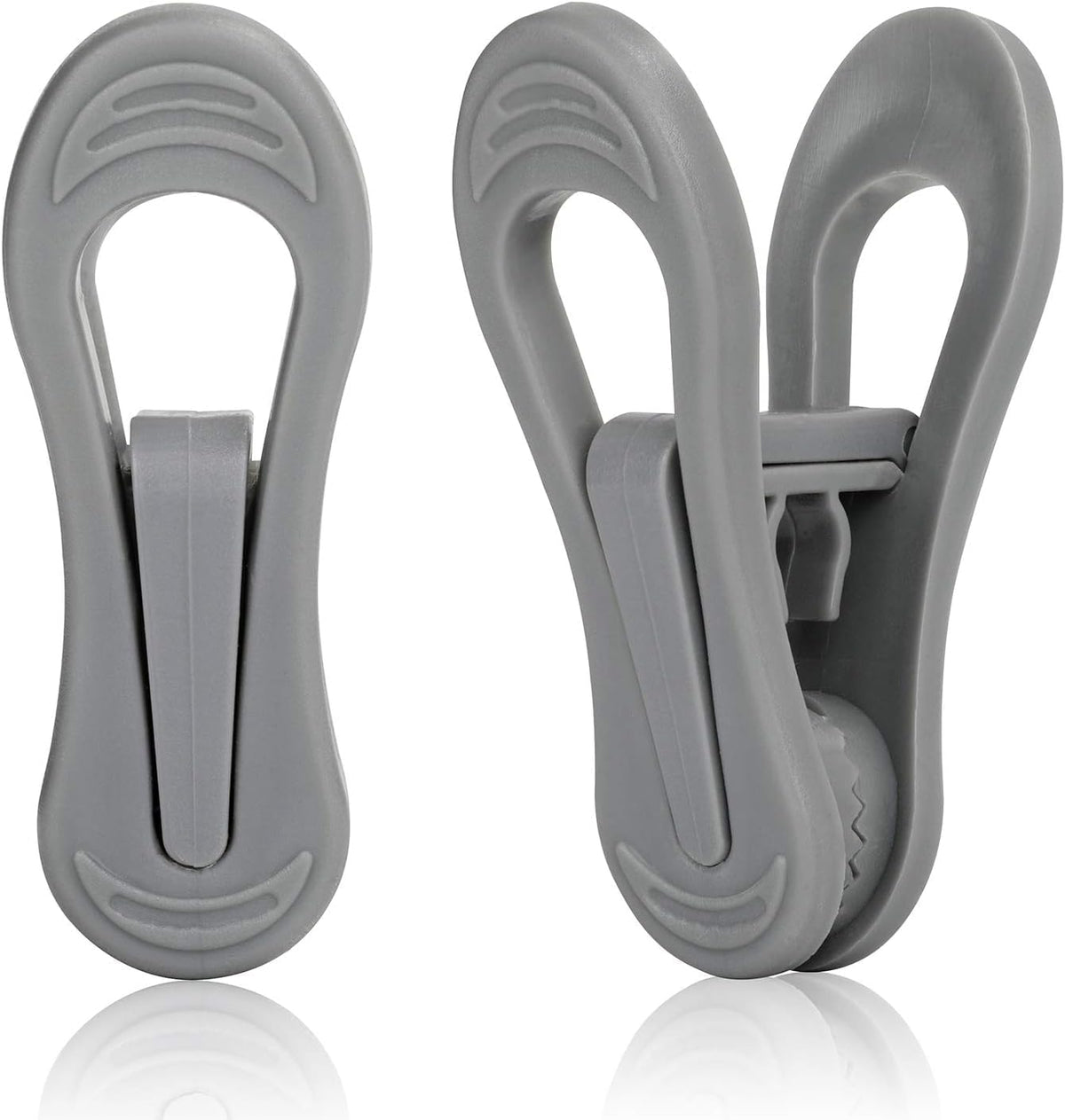 Tinfol 50pc Grey Plastic Hanger Clips, Strong Pinch Grip Finger Clips for Plastic Clothes Hangers