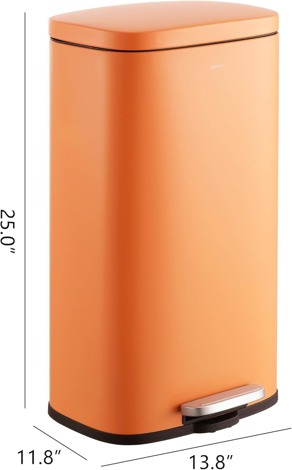 happimess HPM1011K Curtis 8-Gallon Step-Open Trash Can, Carrot Cake,with Soft-Close Lid