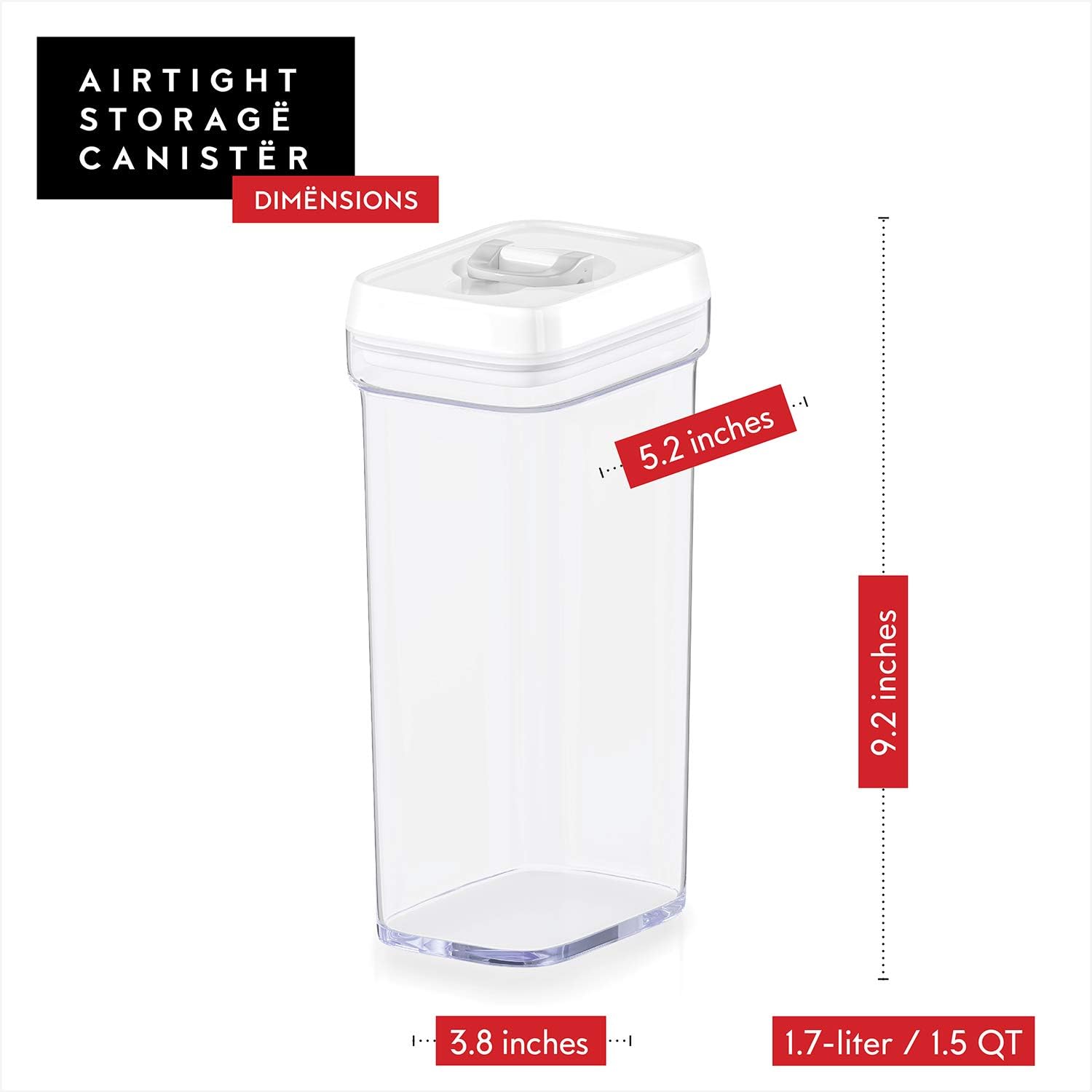 DWËLLZA KITCHEN Airtight Food Storage Containers – 4 Piece set Air Tight Pantry Storage Containers