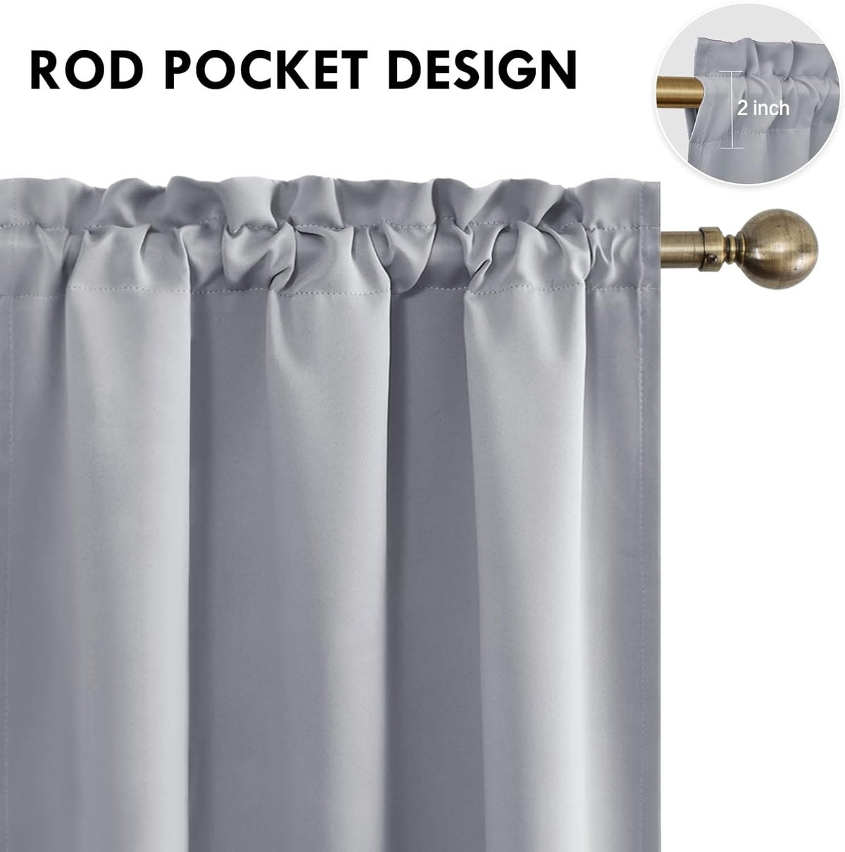 DWCN Blackout Curtains Room Darkening Thermal Insulated Bedroom Curtains Window Curtain Panels, 38