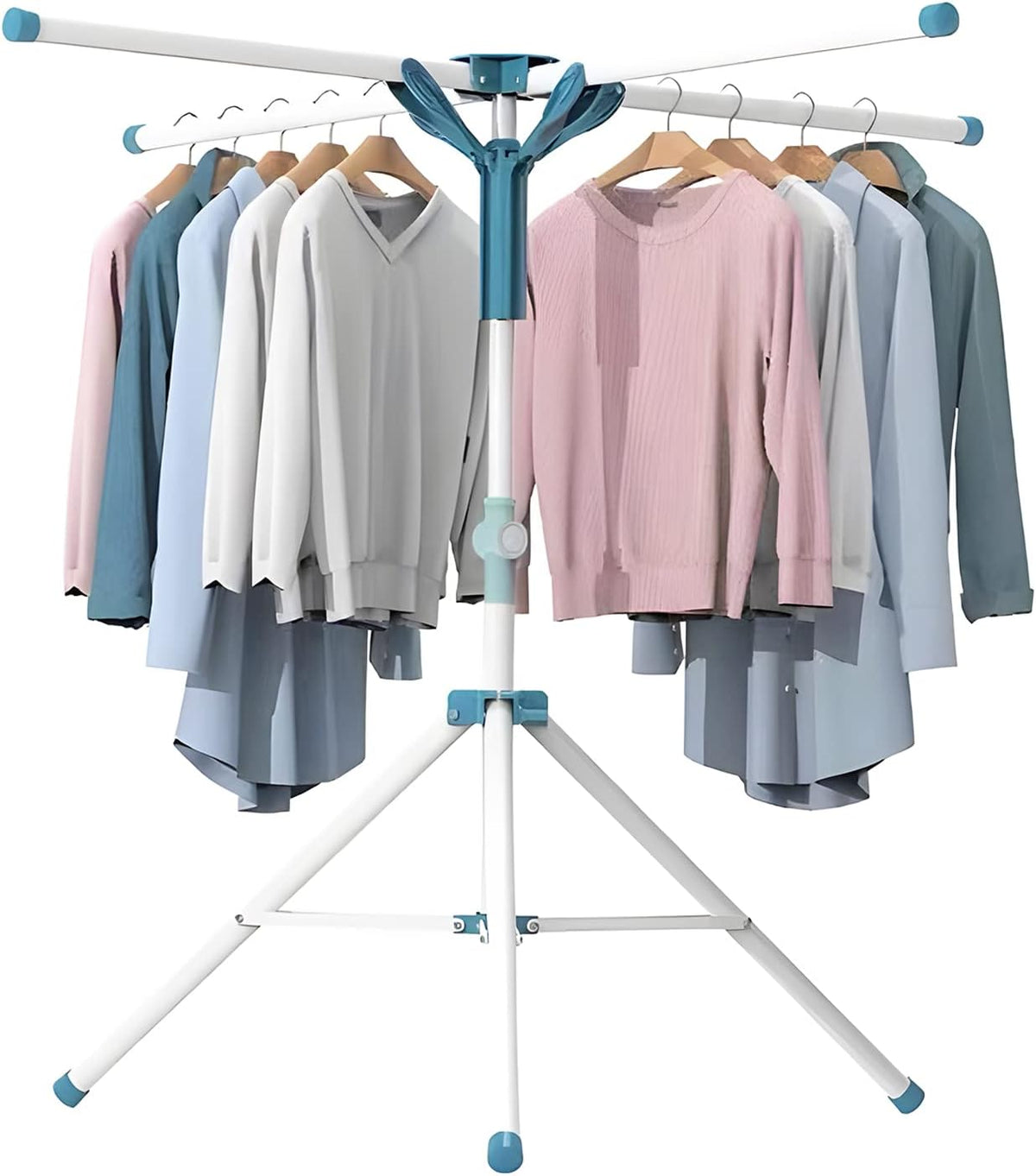JAUREE Tripod Clothes Drying Rack Folding Indoor, Portable Drying Rack Clothing and
