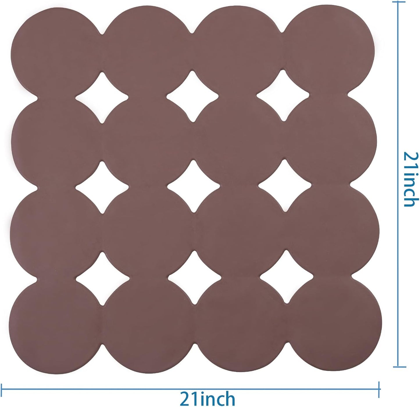 Square Shower Mat Nonslip - Rubber Bathtub Mat with Suction Cups for Inside Shower Bathroom Floor
