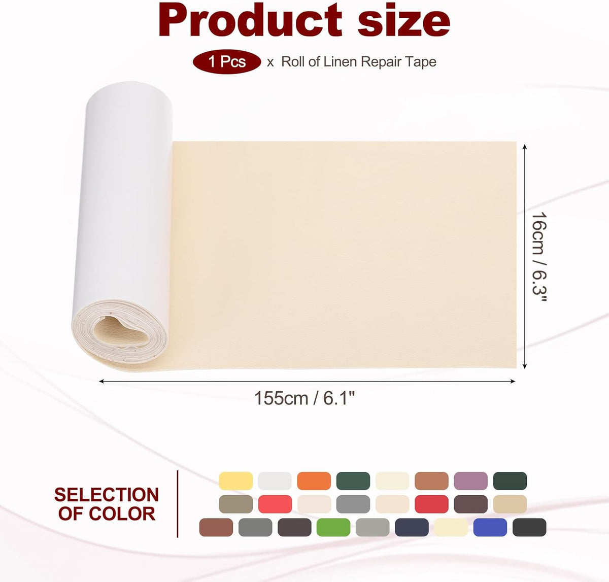 PATIKIL Leather Patches Tape for Furniture, 6.3 x 61 Inch Self Adhesive Vinyl Leather Repair Kit