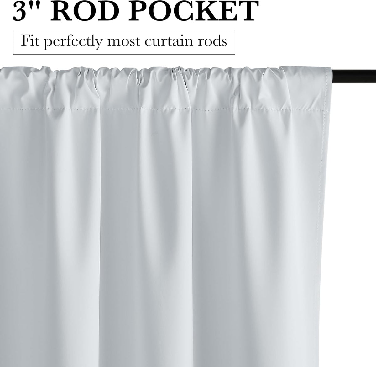 RYB HOME Mini Small 100% Blackout Curtains for Kitchen, Energy Saving Heat Blocking Half Window