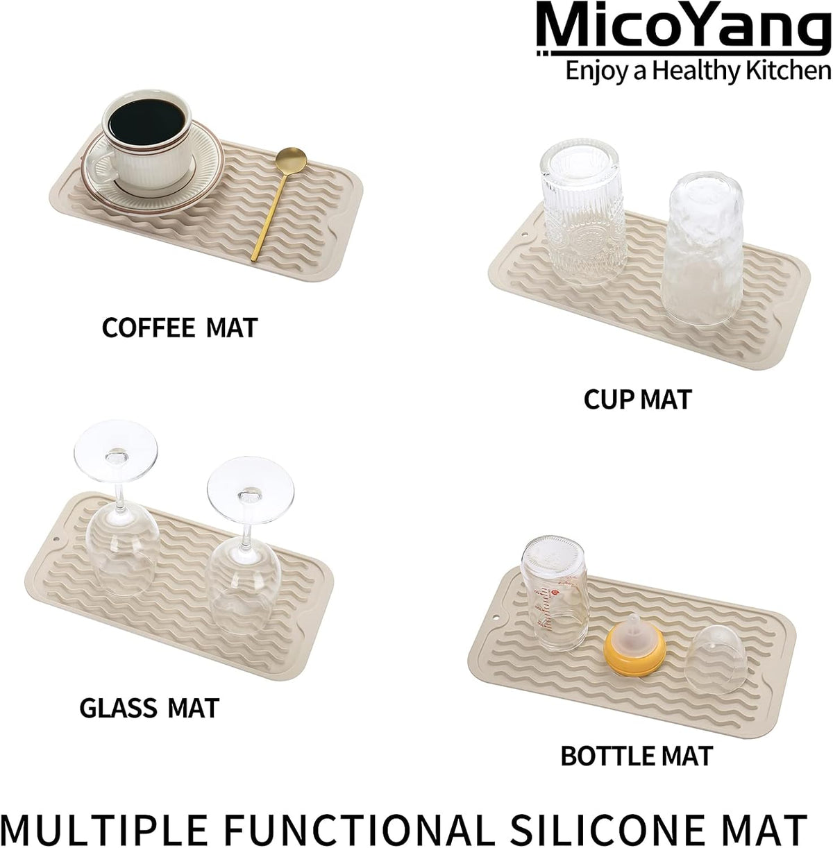 Silicone Dish Drying Mat for Multiple Usage,Easy clean,Eco-friendly,Heat-resistant Silicone Mat for