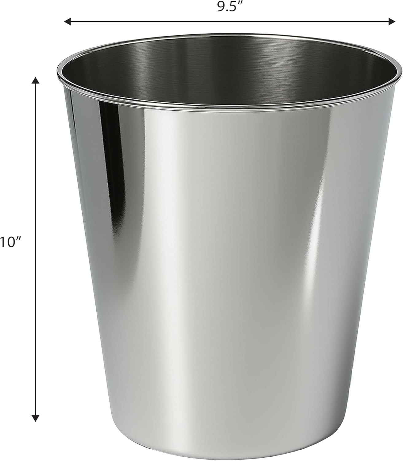 happimess HPM1113D Nolan Modern Classic Smooth Steel 2-Gallon Wastebasket for Home, Bathroom