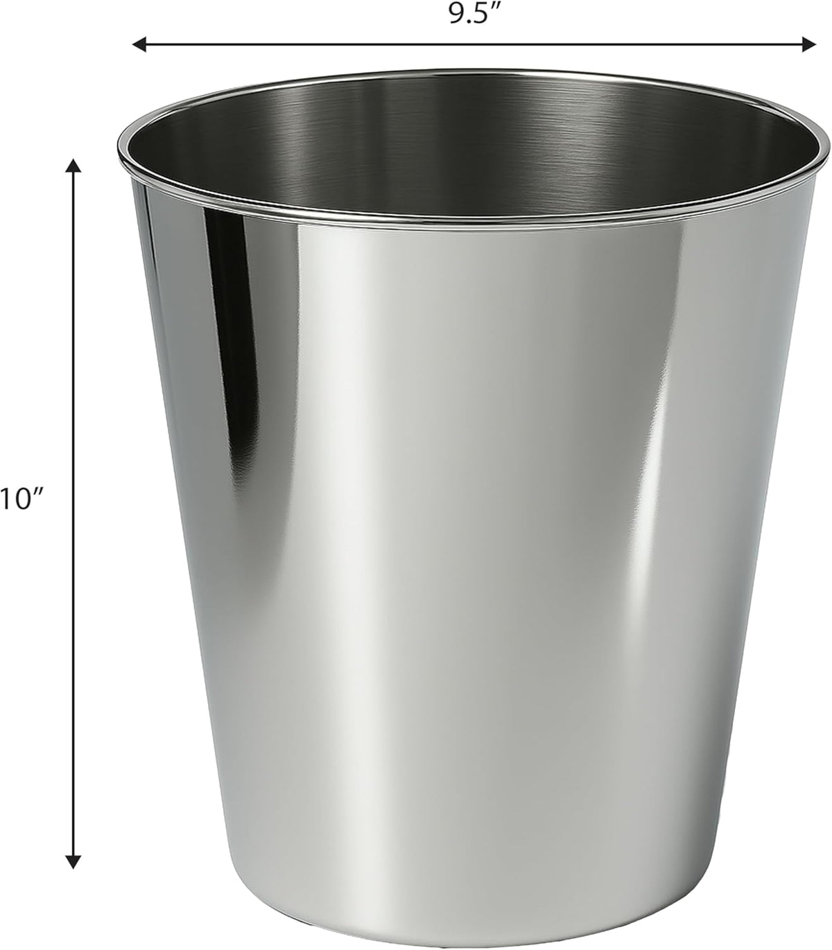 happimess HPM1113D-SET2 Nolan Modern Classic Smooth Steel 2 Gal Waste Bin for Kitchen, Office