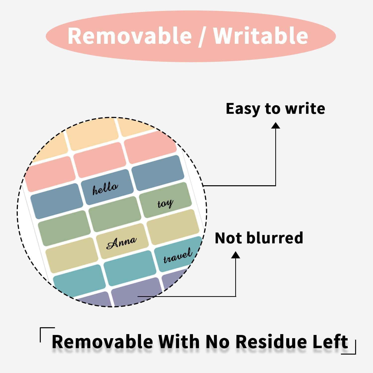 STARLIBOO Removable Freezer Labels, 1x2 Inch Color Coding Removable Label for Food Containers, 360