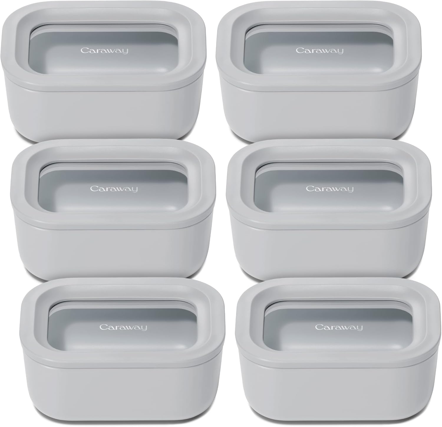 Caraway 6pc Glass Food Storage Set - 2.6 Cup Storage Containers For Food (6) - Non-Toxic