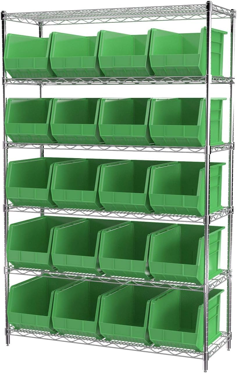 Akro-Mils 30260 AkroBins Plastic Storage Bins, Space-Saving Stackable Bins for Garage, Pantry