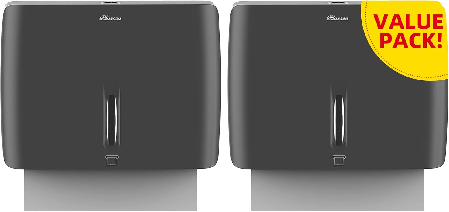Bathroom Paper Towel Dispenser Pack of 2 Durable ABS Plastic Easy Installation No Drilling