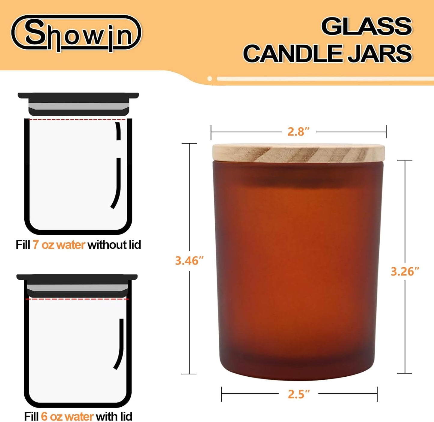 Thick Candle Jars for Making Candles 12 Pcs, 7 OZ Empty Jars with Wood Lids for Candle Making