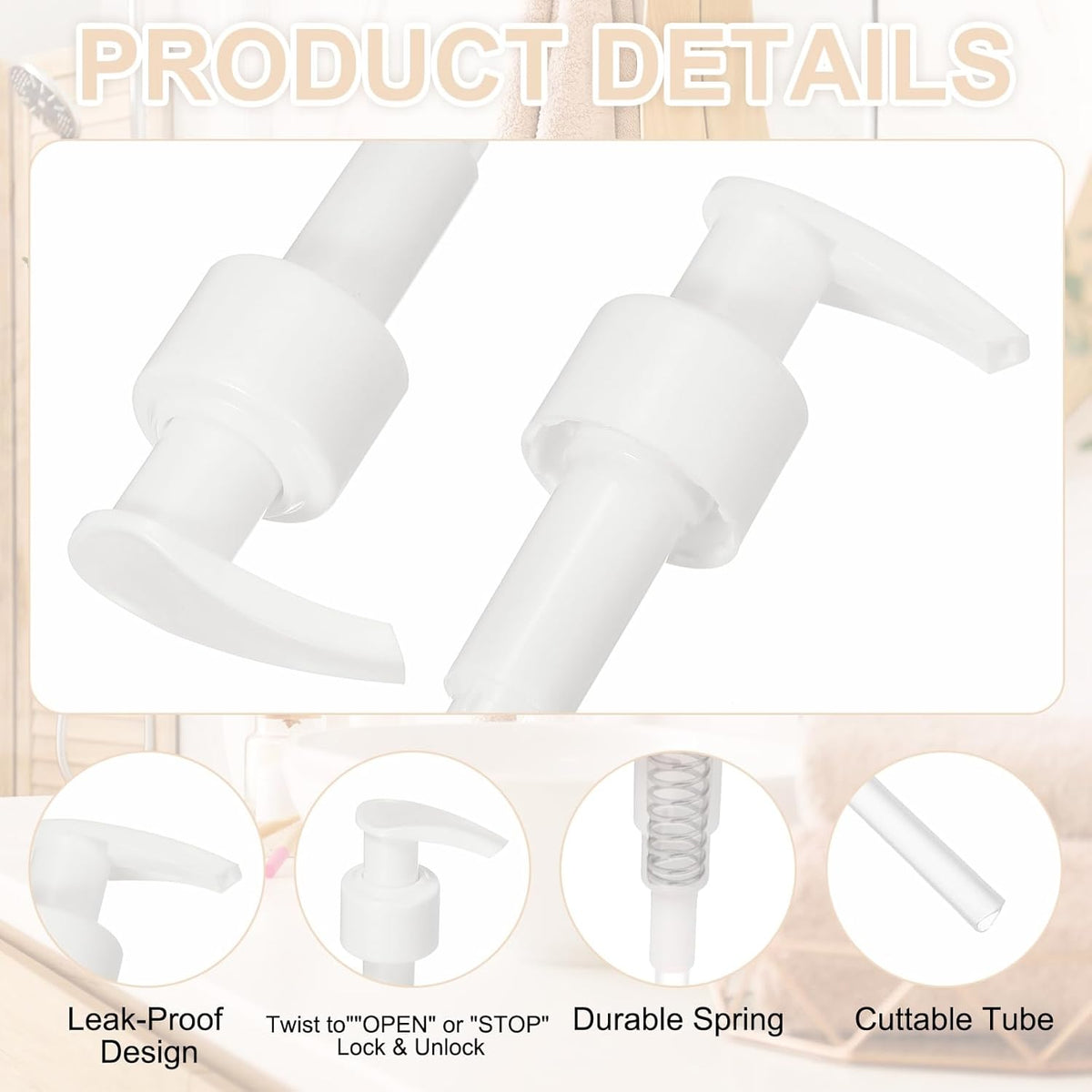 uxcell 12 Pcs Soap Dispenser Pump Heads Soap Dispensers Top Pumps Replacement Switch Pumphead for