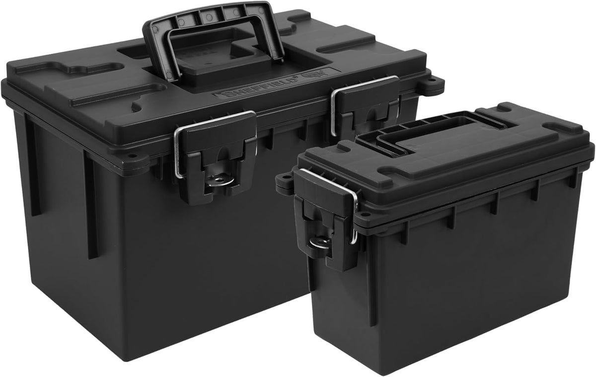 Sheffield 12706 Storage Bins With Lids, 2-Pack Stackable Storage Bins, Made in USA, Lockable and