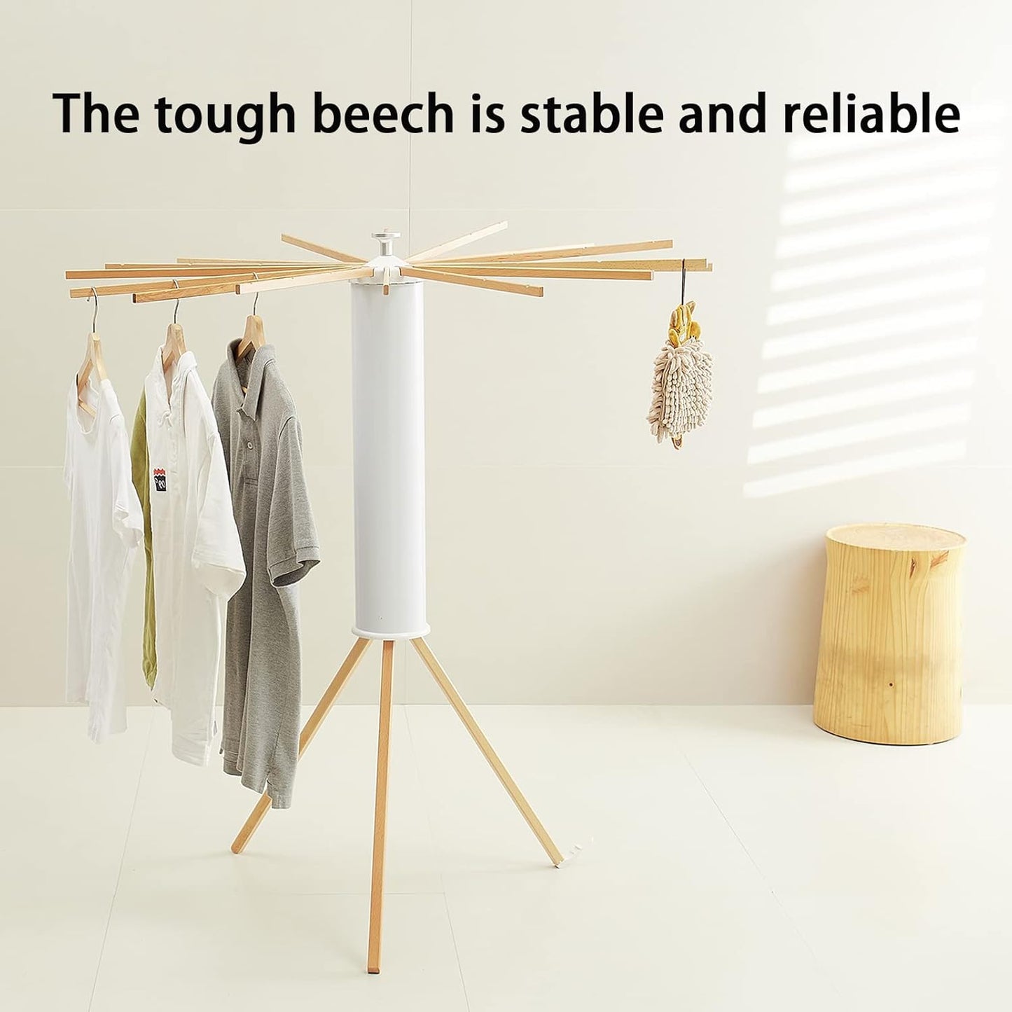 JOOM Tripod Clothes Drying Rack, Garment Rack Portable and Foldable Space Saving Laundry Drying