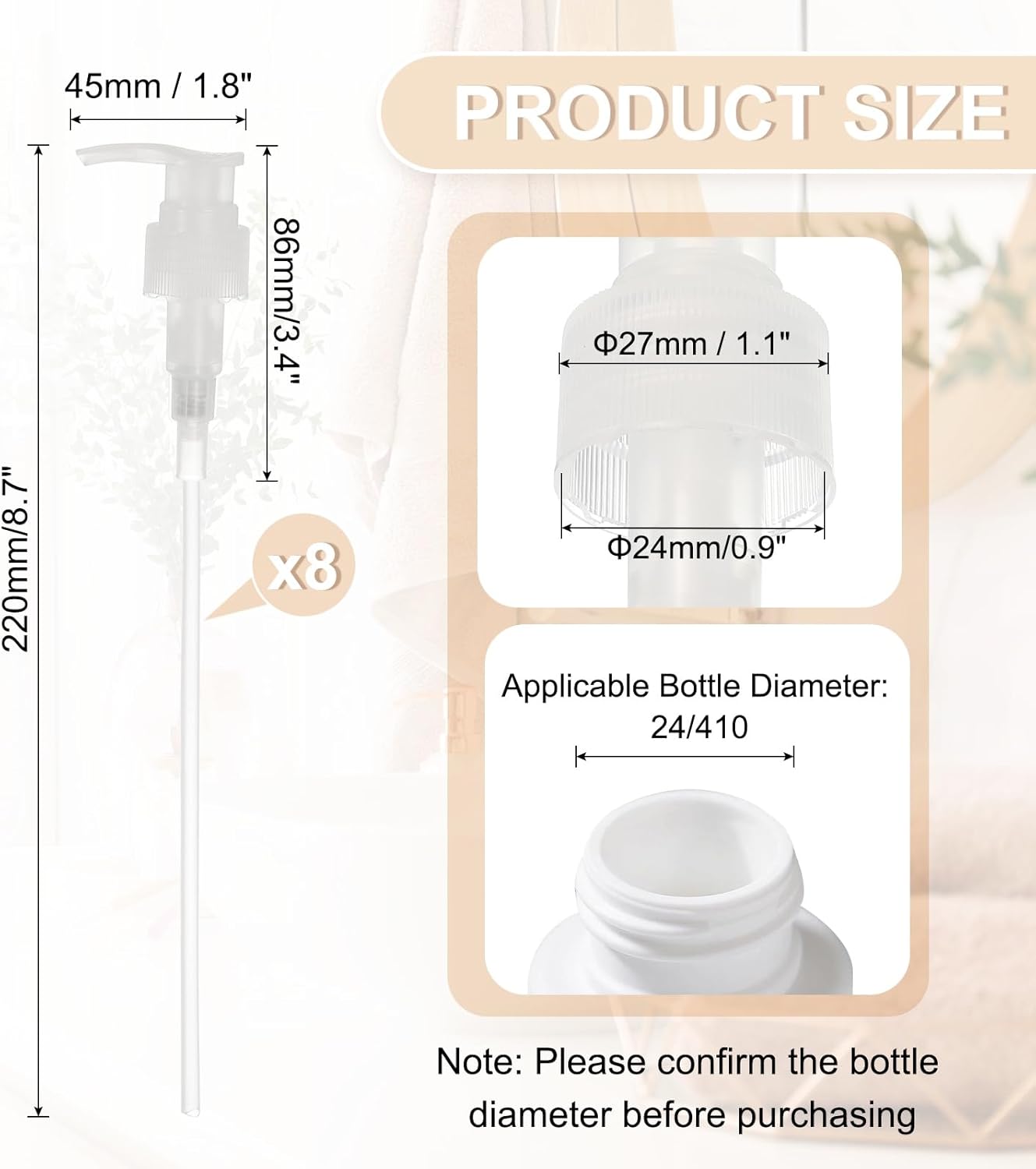 uxcell 8 Pcs Soap Dispenser Pump Heads Soap Dispensers Top Pumps Replacement Switch Pumphead for