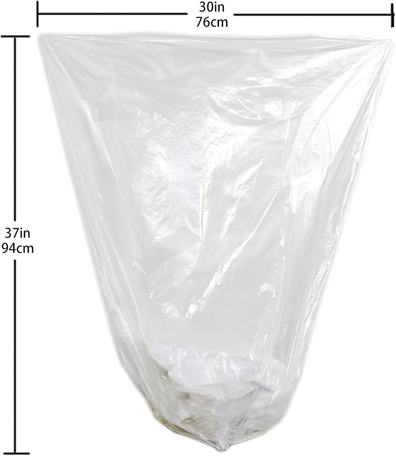 TYPLASTICS 20-30 Gallon Clear Trash Can Liners - 30" x 37" - High Density Garbage Bags - Case of