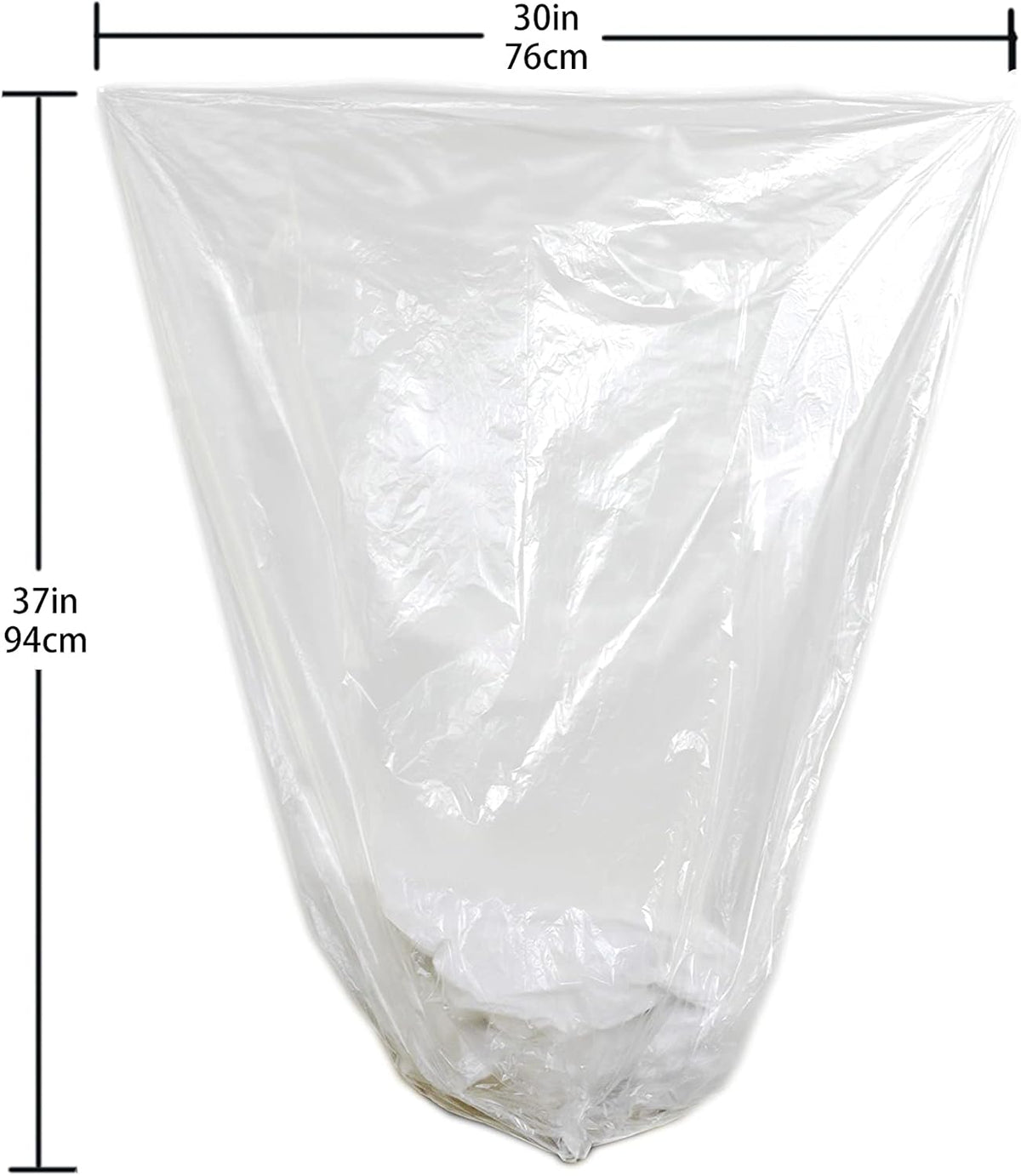 TYPLASTICS 20-30 Gallon Clear Trash Can Liners - 30" x 37" - High Density Garbage Bags - Case of