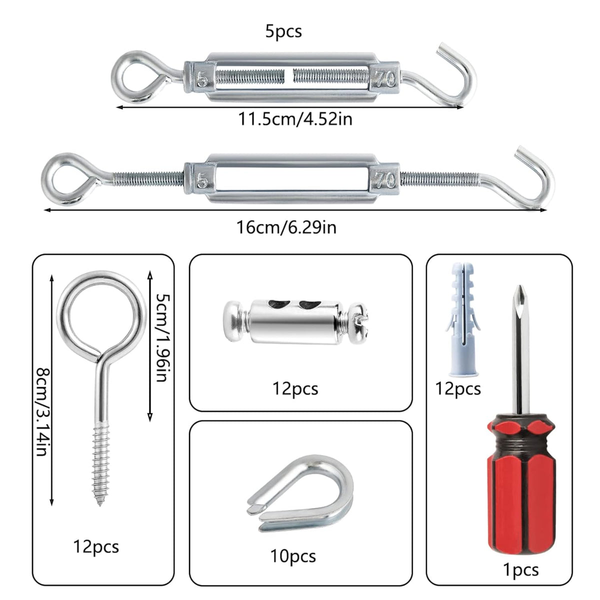 Turnbuckles for Cables Wire, 1/8" X 100Ft Green PVC Coated Wire Rope Kit, Multi-use Steel Cable for