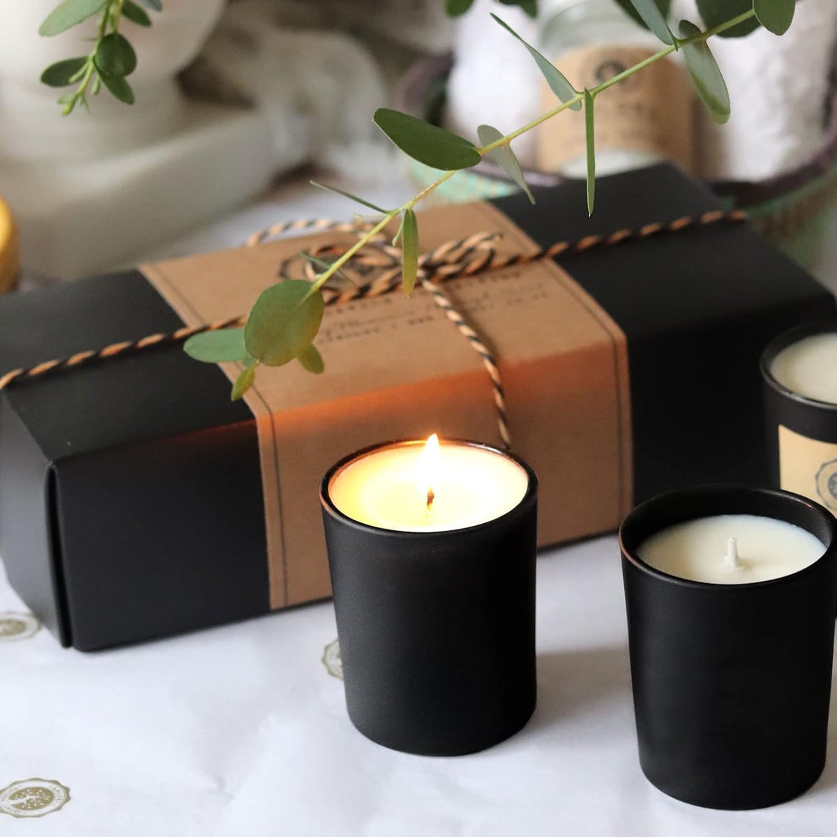 Thick Candle Jars for Making Candles 12 Pcs, 7 OZ Empty Jars with Wood Lids for Candle Making