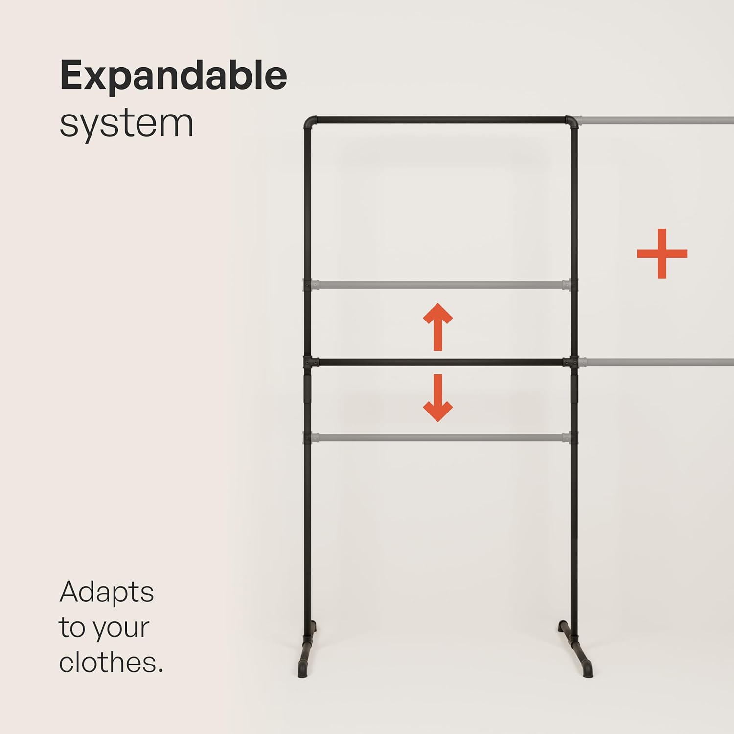 pamo Industrial Pipe Clothing Rack with Shelf - 130 lbs Capacity - Free Standing Clothes Rack and