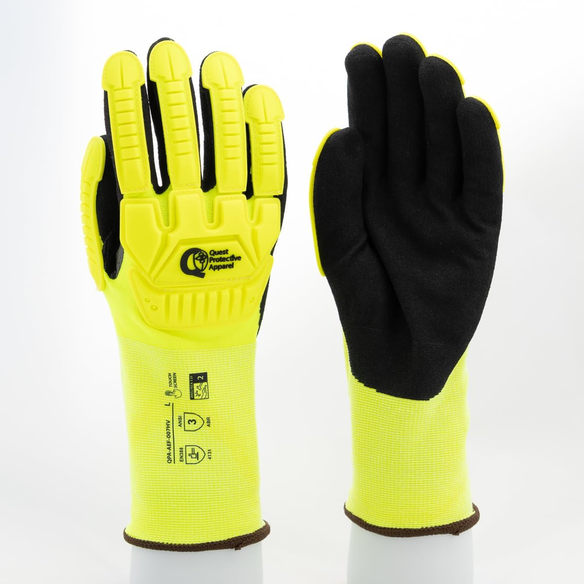 Quest Protective Apparel - High Visibility Cut Resistant Work Gloves - Puncture Resistant Safety
