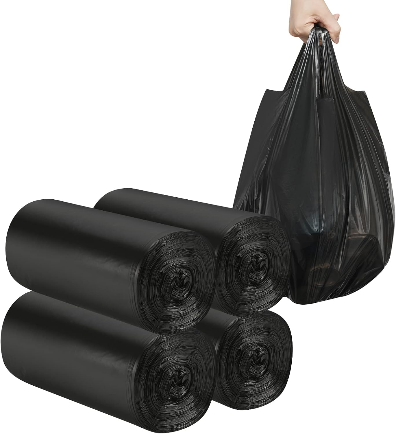 2-4 Gallon Portable Trash Bags,120 Counts Thicken portable Small Garbage Bags for Office