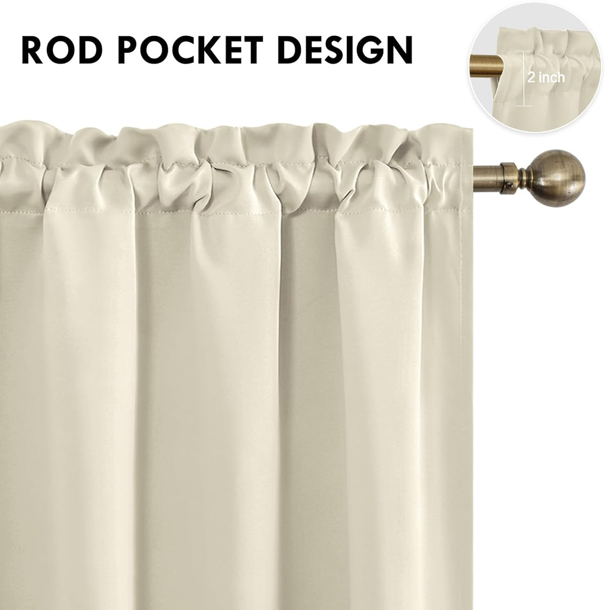 DWCN Blackout Curtains for Bedroom – Rod Pocket Thermal Insulated Noise Reducing Noise Reducing