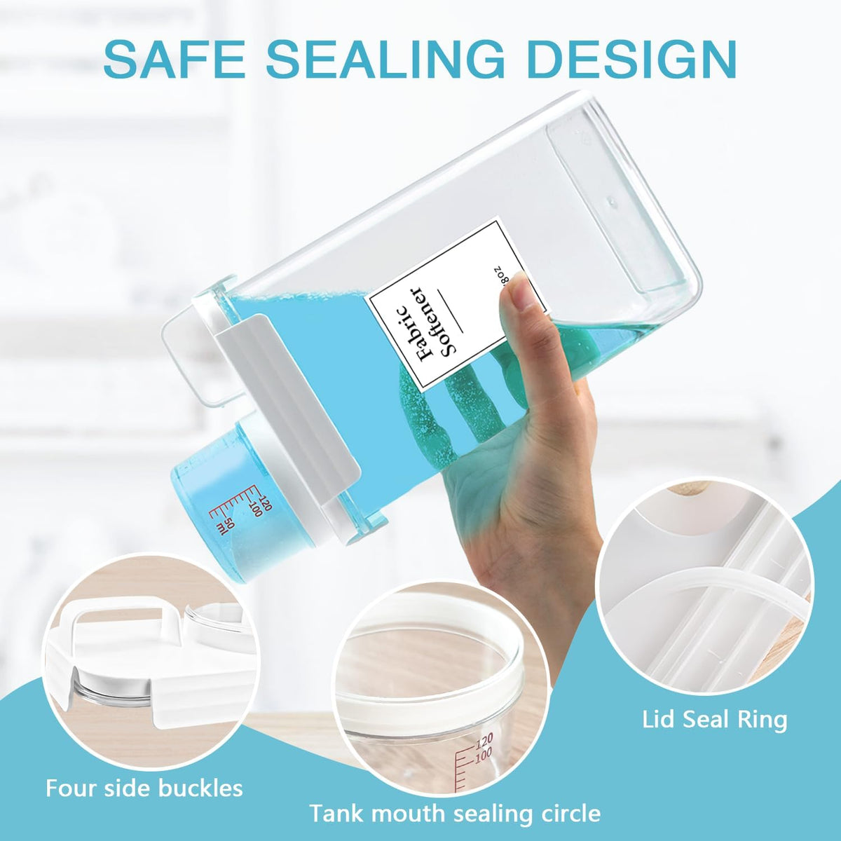 3 Pack Laundry Detergent Dispenser, 78oz Laundry Soap Dispenser, Refluxable Laundry Detergent