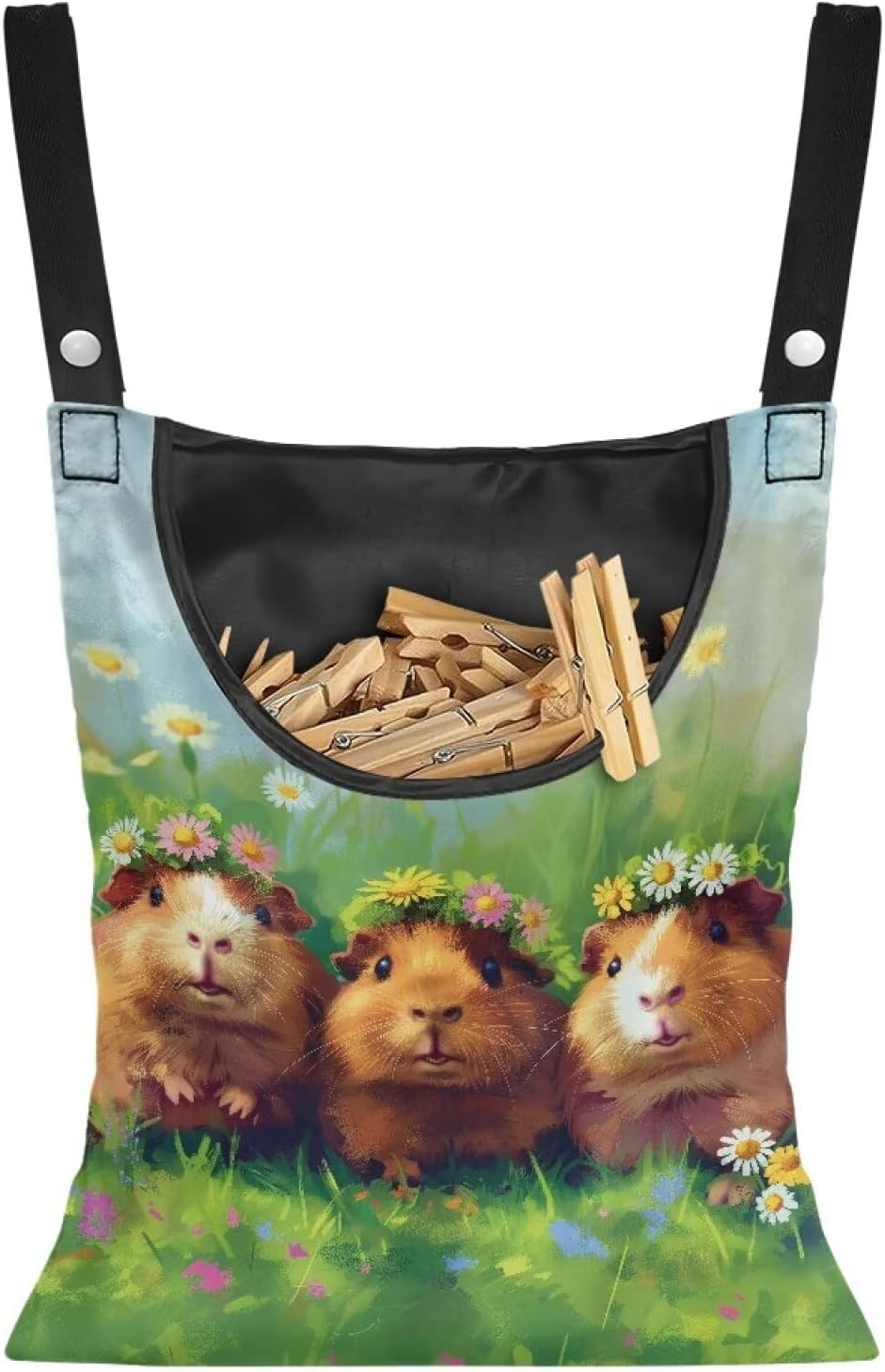 Guinea Pig Clothespin Bag Space-Saving Laundry Hanging Storage Organizer Clothes Pin Hanging Bag