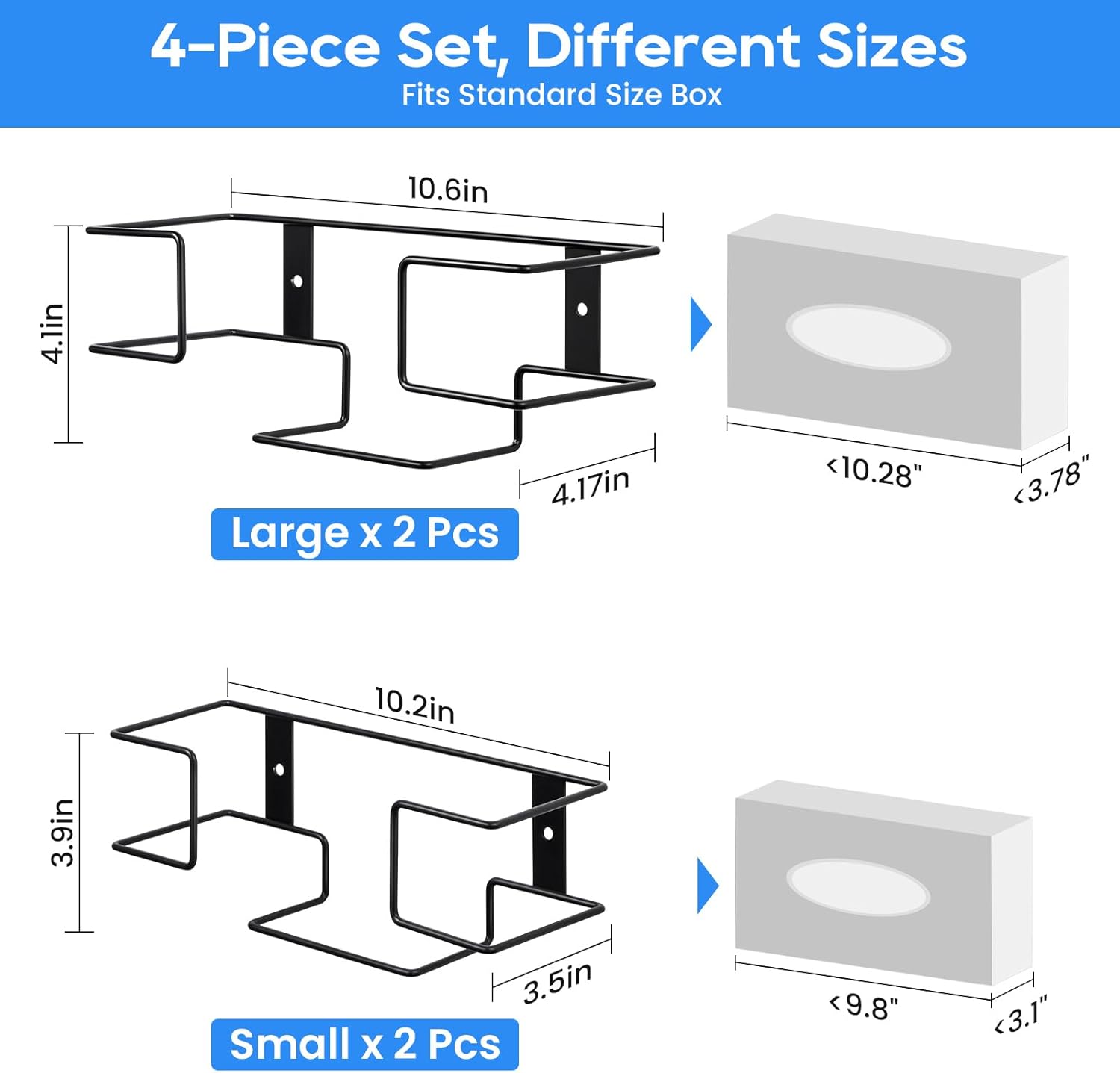 THYGIFTREE Glove Box Holder Wall Mount Dispenser, 4 Pack Metal Rack for Rubber Latex Disposable